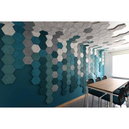 FibroTech Hexagon Multifin træbetonplade, hvid, 25 x 289 x 250 mm - 18 stk.