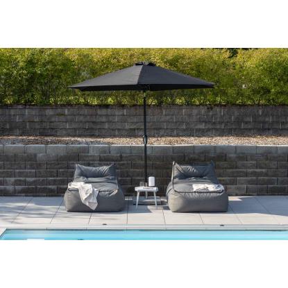 Venture Design Leeds parasol, sort,  Ø300 cm