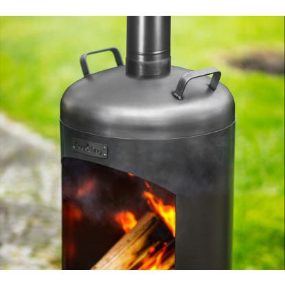 Cook King Faro havepejs, stål, sort, Ø40 x 158 cm