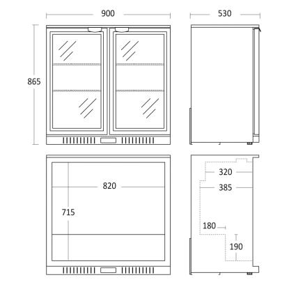 Scandomestic SC 211 HDE displaykøleskab, 158 liter