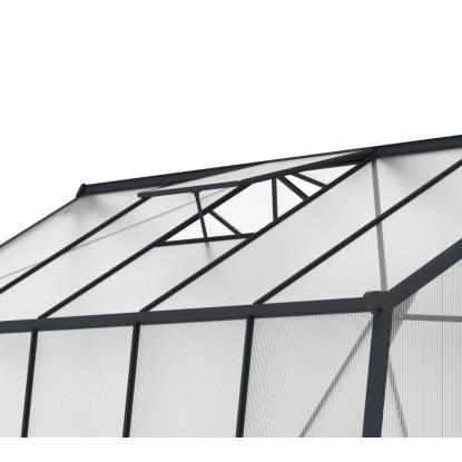 Westmann Aurora 810 drivhus, aluminium/polycarbonat, antracitgrå - 7,6 m²