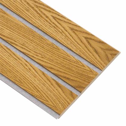 I-Wood Basic 3-lamel akustikpanel, brun olieret, grå filt og lys kerne, egefiner, 16 x 300 mm 