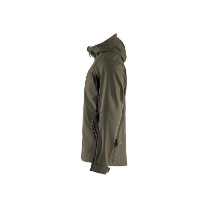 Blåkläder 4753 softshell jakke med hætte, olivengrøn/sort