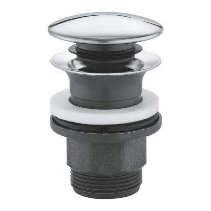 GROHE push-open bundventil til håndvaske med overløb, 1 1/4", krom