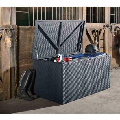 ShelterLogic hyndeboks, polyrattan, antracitgrå, 67 x 70 x 132 cm - 509 liter