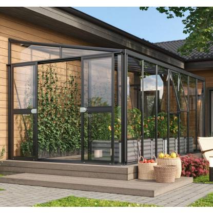 Vitavia Helena 2 11900 vægdrivhus, sort, 11,9 m², 3 mm hærdet glas +