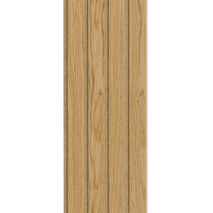 I-Wood Medio+ 4-lamel akustikpanel, klar olieret, brun filt og lys kerne, egefiner, 16 x 300 mm