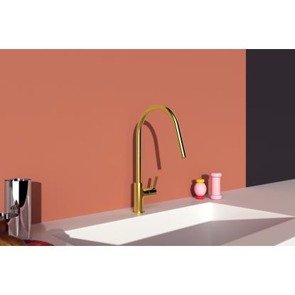 Ideal Standard GUSTO køkkenarmatur, C-tud, brushed gold