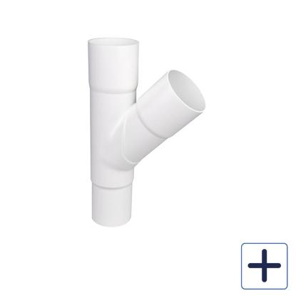 Plastmo grenrør, PVC, hvid, 45°