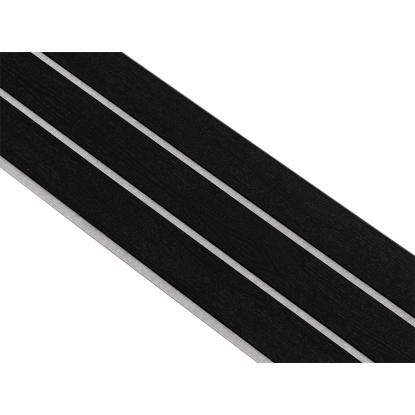 I-Wood Medio+ 3-lamel akustikpanel, sortmalet, grå filt og sort kerne, egefiner, 17 x 300 mm