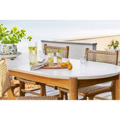 Terracina havebord med terrazzo bordplade, akacie, 95 x 210 cm