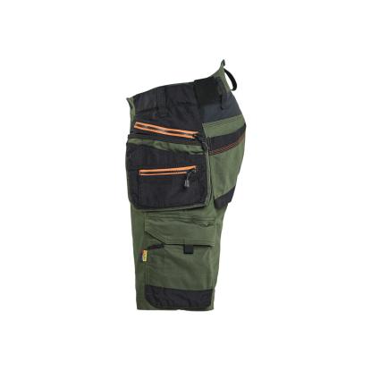 Blåkläder 1972 striker håndværkershorts med stretch, skovgrøn/rust