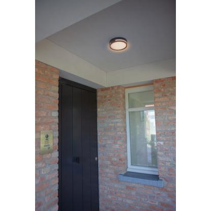 LUTEC ROLA udendørs LED væglampe, Ø18,3 cm, IP54, sort