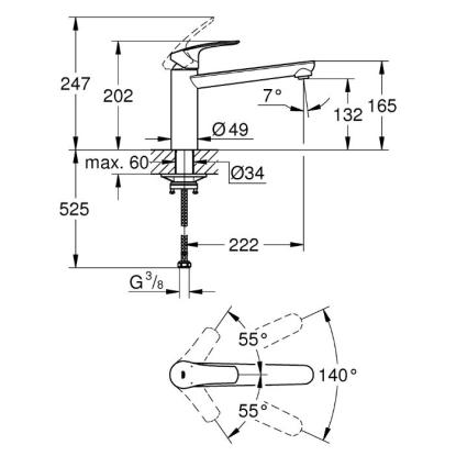 GROHE Eurosmart M køkkenarmatur med mellemhøj tud, krom