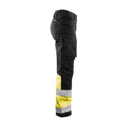 Blåkläder 7161 dame high vis buks med stretch, sort/hi-vis gul