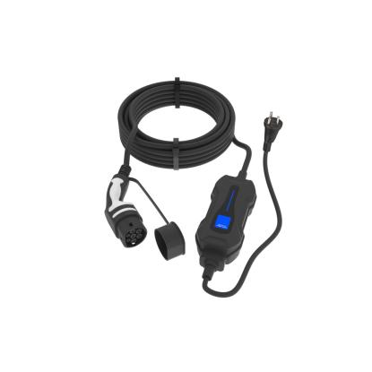 E-Line EV-ladekabel med DK-stikprop, Mode 2, Type 2 ,6A, 1F, sort - 5 meter
