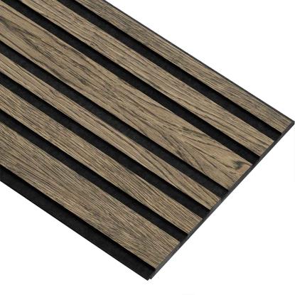 I-Wood Basic Mixed akustikpanel, sort olieret, sort filt og sort kerne, egefiner, 17 x 300 mm 