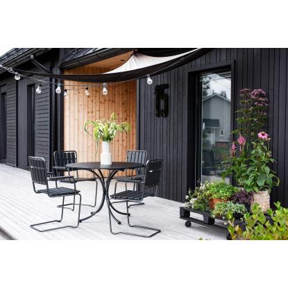 Varax Suvisaari rundt bord, sort, Ø103 cm