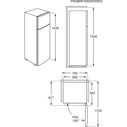 Electrolux 500 ColdSense fritstående kølefryseskab LTB1AE24W0, 166 + 41 liter
