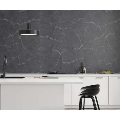 Fibo Stone vådrumspanel, 10 x 600 x 2400 mm, black marble silk