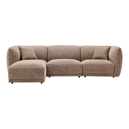 Noor venstrevendt loungesofa med to puder, brun