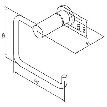 Damixa toiletpapirholder, krom 