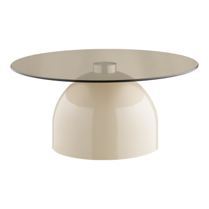 Ravello sofabord, beige/røget glas, Ø70 cm