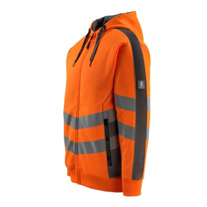 MASCOT SAFE SUPREME Corby hættetrøje med lynlås, hi-vis orange/mørk antracit
