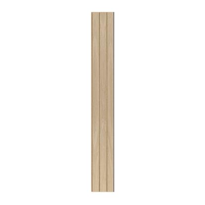 I-Wood Basic 3-lamel akustikpanel, hvid olieret, brun filt og sort kerne, egefiner, 17 x 300 mm 