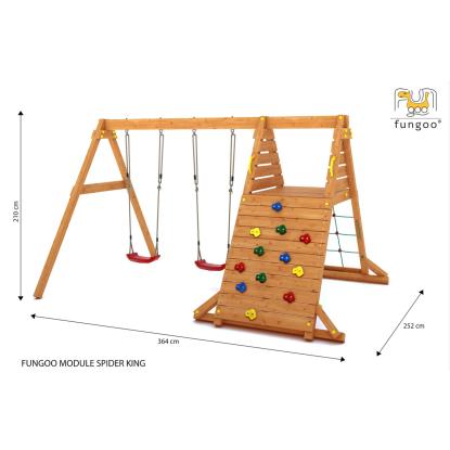 Fungoo Spider Red King gynge/klatrestativ, 364 x 252 x 210 cm