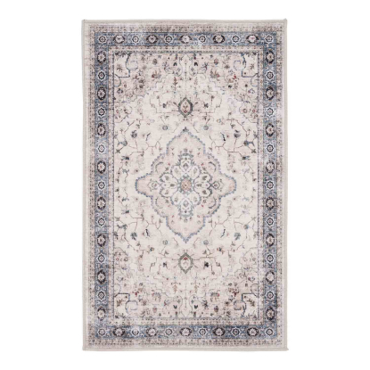 Havana dørmåtte, råhvid/beige/støvet blå, 80 x 50 cm