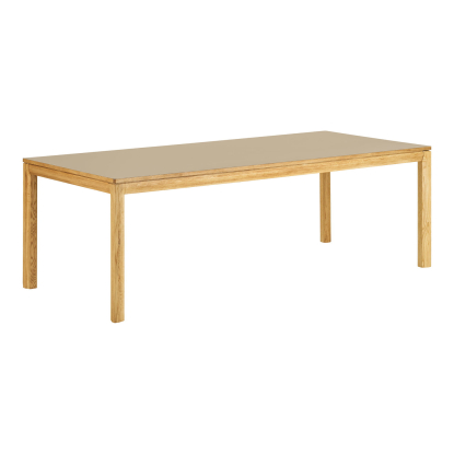 Bowen spisebord med to tillægsplader, eg/egefiner, mørk sand, 100 x 220-320 cm