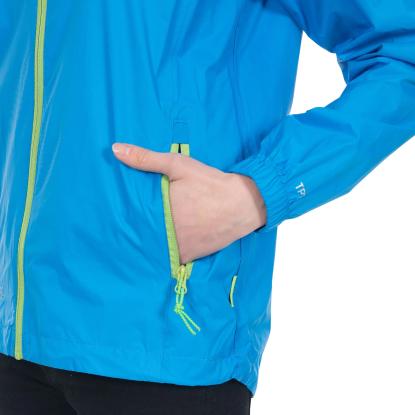 Trespass QIKPAC packaway regnjakke med pose, unisex, blå