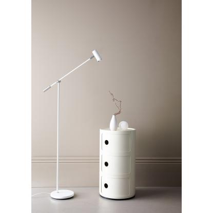 Belid Cato LED gulvlampe, H100-133 cm, GU4, dæmpbar, mat hvid