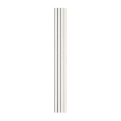 I-Wood Basic 4-lamel akustikpanel, hvidmalet, grå filt og lys kerne, folie, 16 x 300 mm 