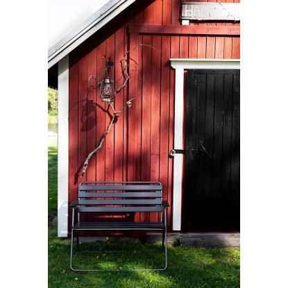 Varax Retro 2 personers bænk, sammenklappelig, grå/sort