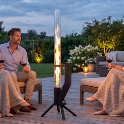 Gardenflare Klassisk ildrør, sort, H130,6 cm