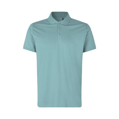 ID 0586 poloshirt, økologisk, støvet aqua