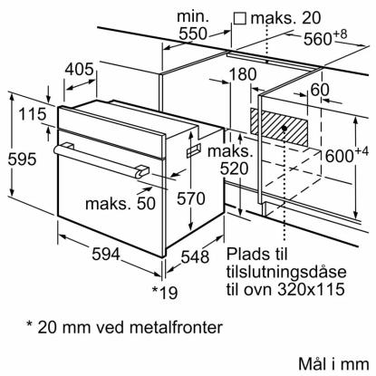 Siemens iQ100 ovn til indbygning HB010FBR1S, 66 liter