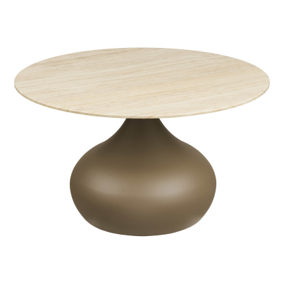 Pienza sofabord med glasplade, khaki, Ø70 cm