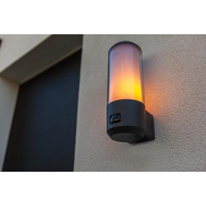 LUTEC HEROS udendørs væglampe med sensor, H26,2 cm, E27, mørk grå