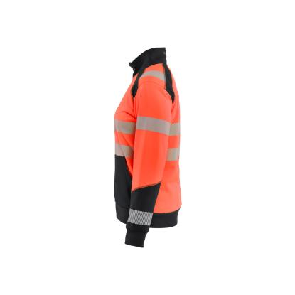 Blåkläder 3508 dame high vis sweatshirt full-zip, hi-vis rød/sort