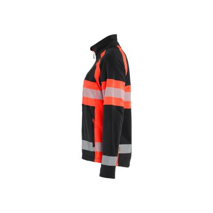 Blåkläder 4718 dame microfleece jakke, sort/hi-vis rød