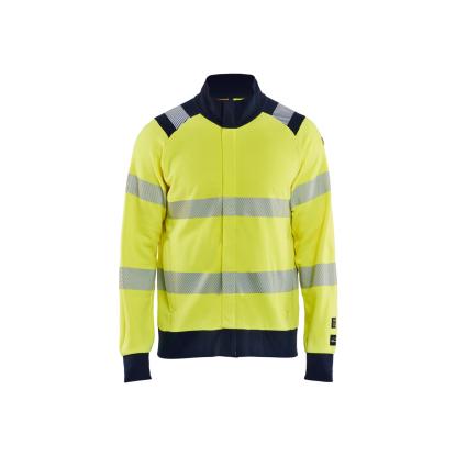 Blåkläder 3461 multinorm sweatshirt full zip inherent, hi-vis gul/marineblå