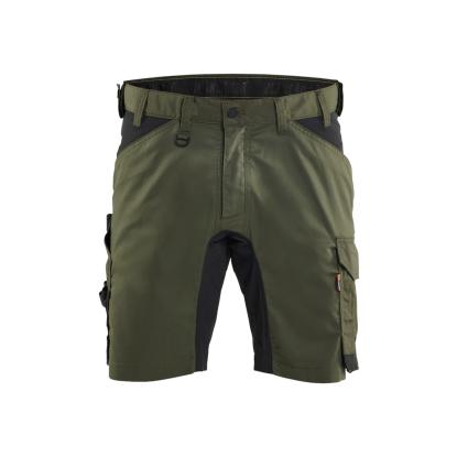 Blåkläder 1753 håndværker shorts med stretch, skovgrøn/sort