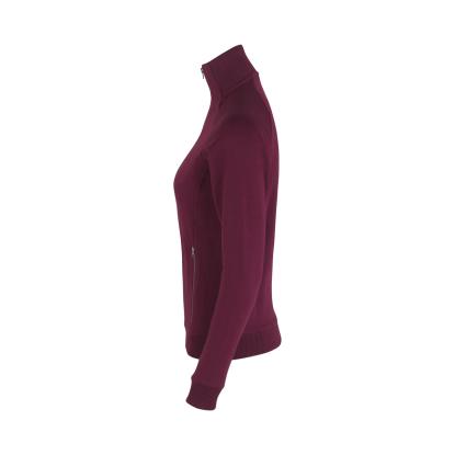 ID 0629 sweat cardigan med lynlås, dame, bordeaux