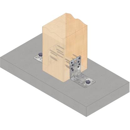 SIMA vinkelbeslag V2 PL med rib, pregalvaniseret, 90 x 90 x 1,5 x 65 mm