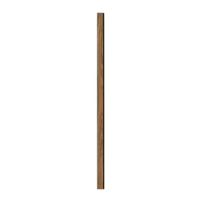 I-Wood afslutningsliste til 3-lamel akustikpanel, klar olieret, sort filt og sort kerne, valnøddefiner, 17 x 92 mm