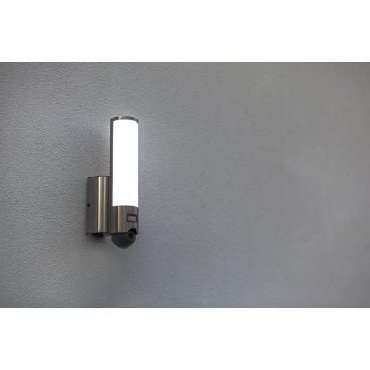LUTEC connect ELARA udendørs LED væglampe med kamera og sensor, H33,4 cm, IP44, rustfrit stål