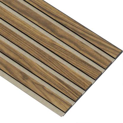 I-Wood Basic Original akustikpanel, klar olieret, beige filt og sort kerne, valnøddefiner, 17 x 300 mm 